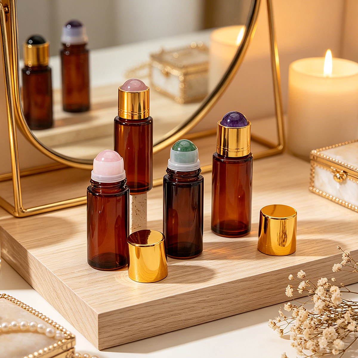 زجاجة رول أون من الزجاج الكهرم - مراجعة Attar Oil Roll On وسعره